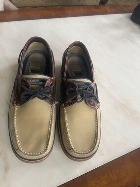 Sebago Men’s Tan and Brown Leather Boat Shoes